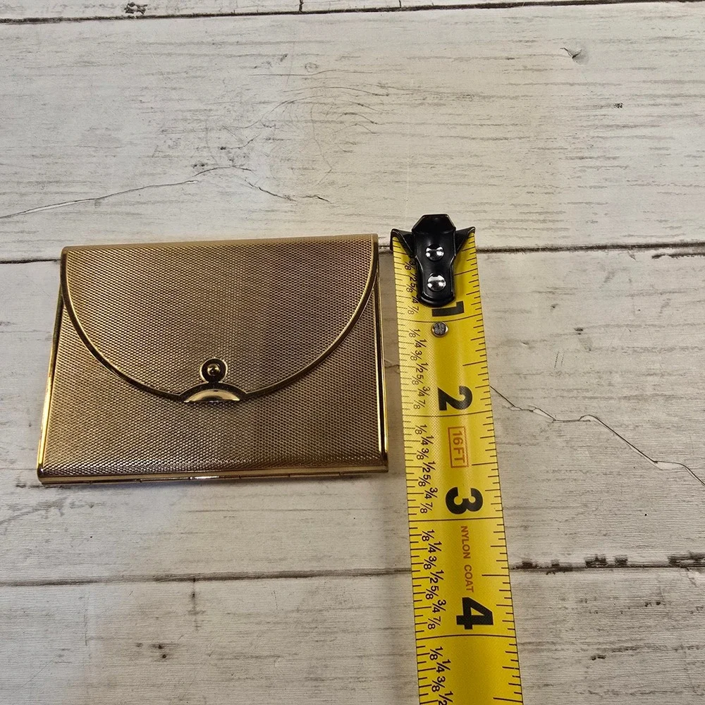 Vintage 1950s Coty Golden Envelope Loose Powder Vanity Compact